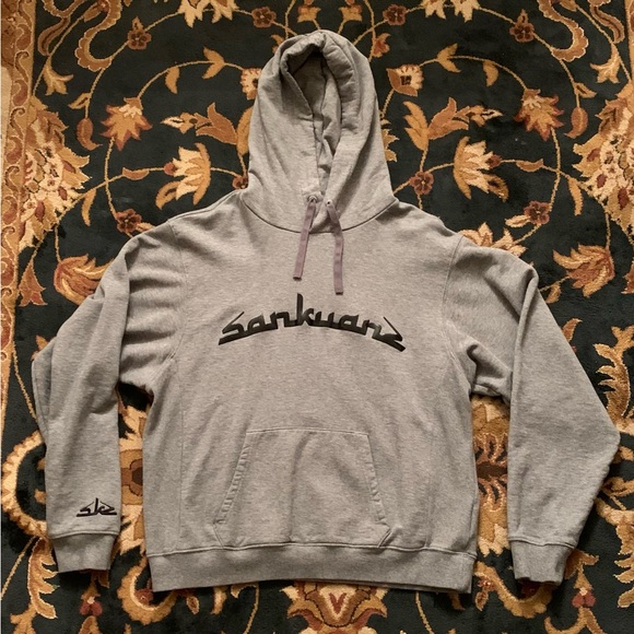 🌙 PUMA X SANKUANZ LOGO GREY LONG SLEEVE PULLOVER HOODIE - SIZE SMALL 🌙 - Picture 1 of 14